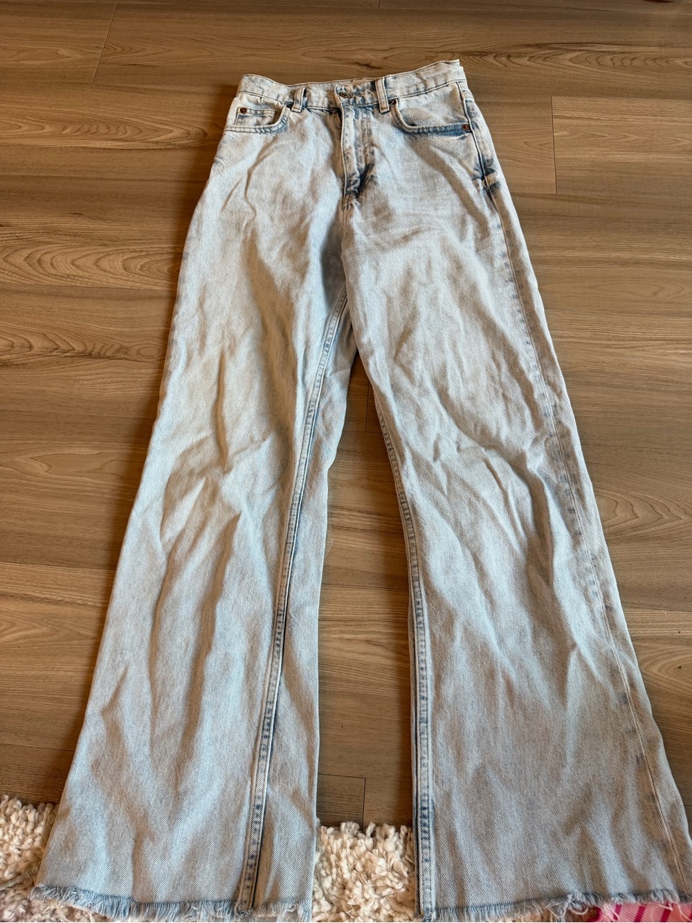 Zara Light Blue Wide-Leg Jeans